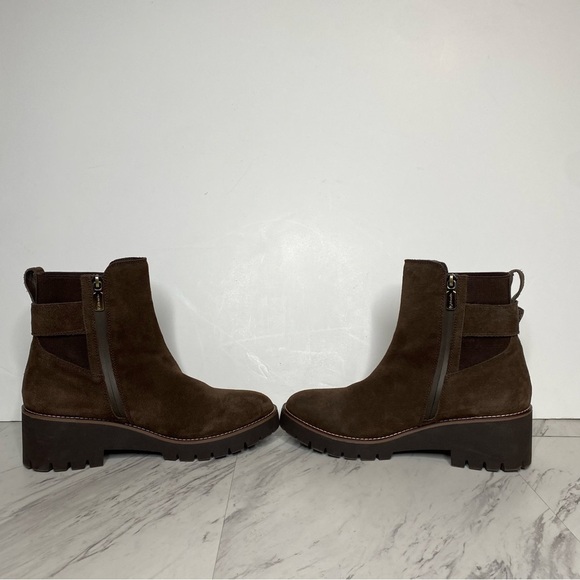 Blondo Dahlia Brown Suede Buckle Bootie 11M - Picture 5 of 14